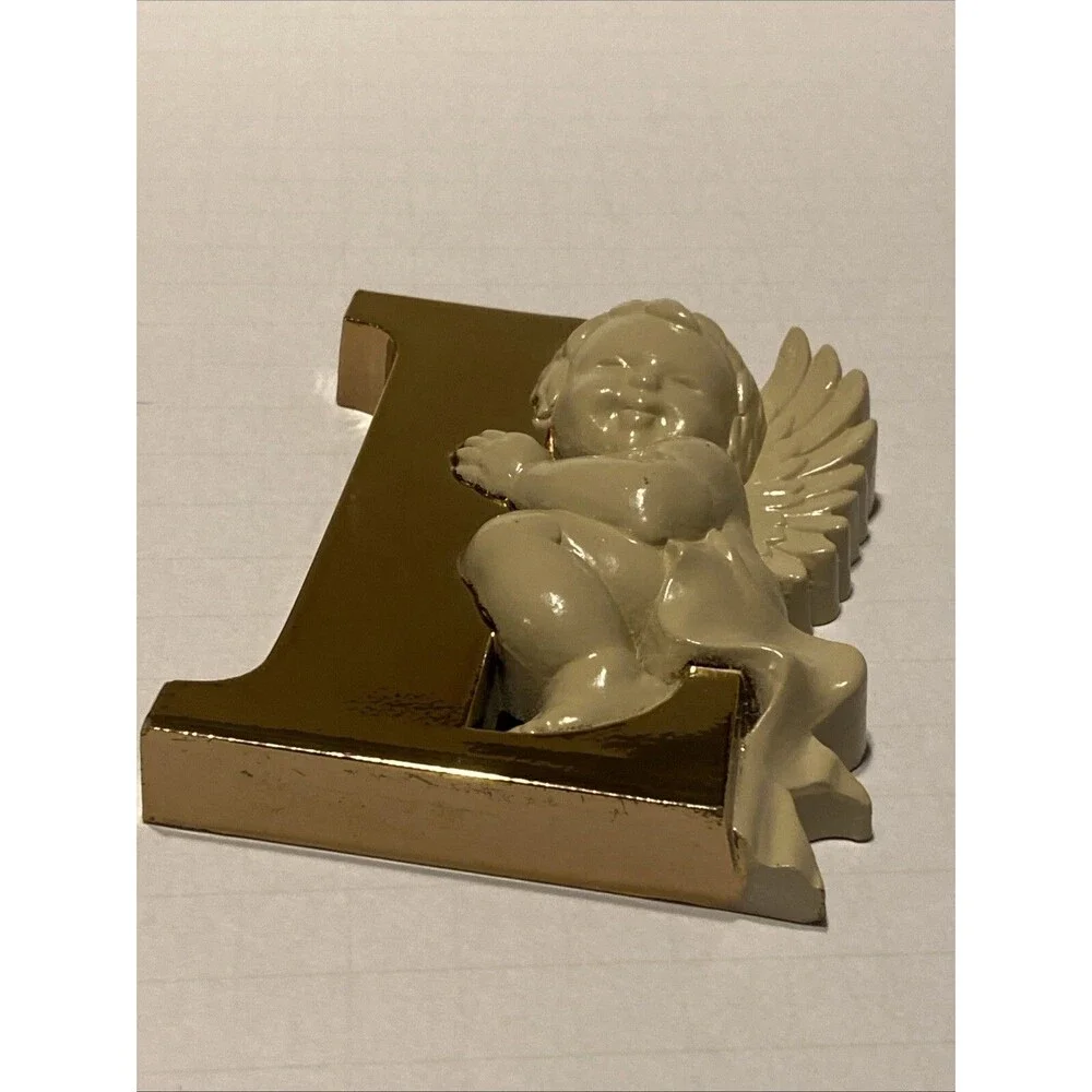 Vintage Christmas NOEL Letters w Cherubs Angels Wall Shelf Burwood Prod Holiday